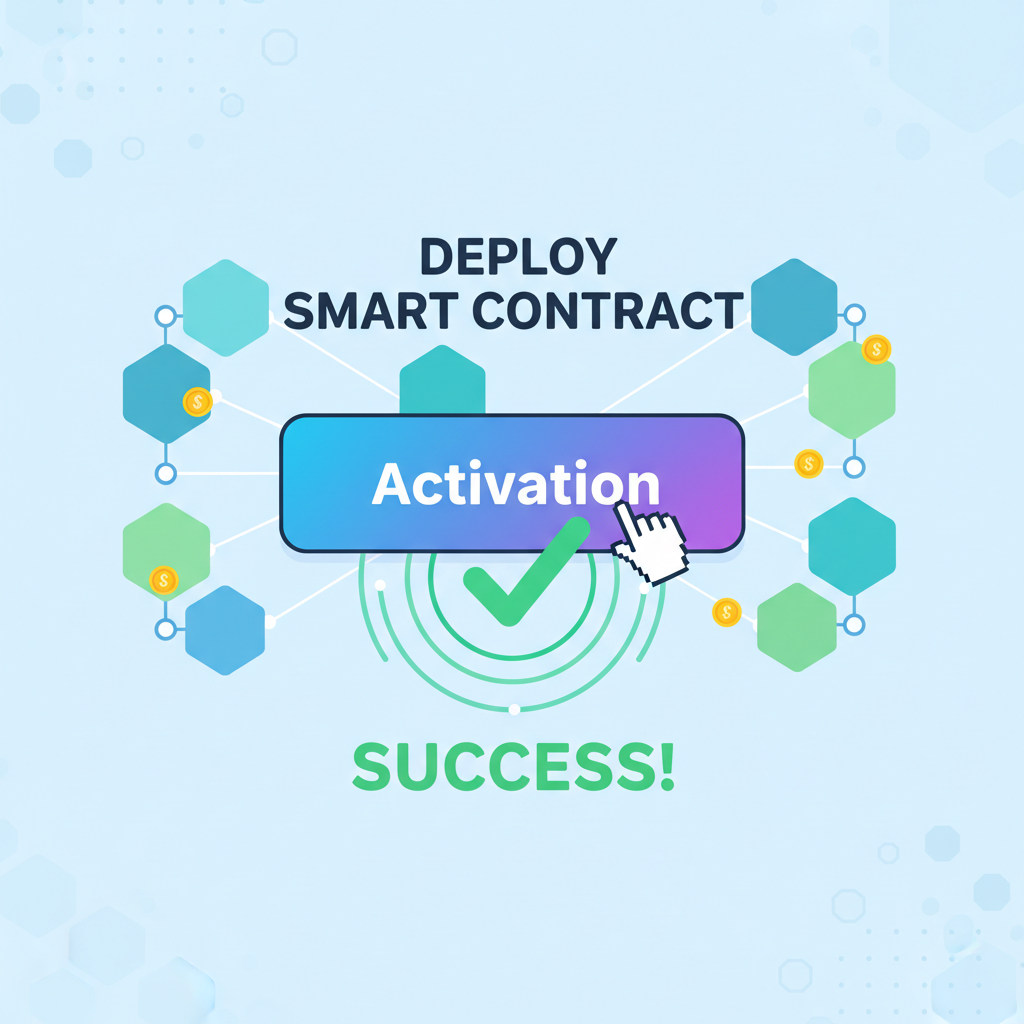 deploying smart contracts on blockchain, activation button, success animation
